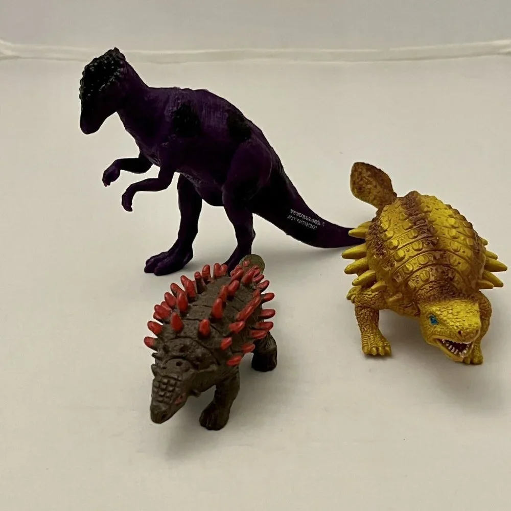 Lot Of 21 Various Plastic Dinosaur Figures Colorful Tyrannosaurus Stegosaurus